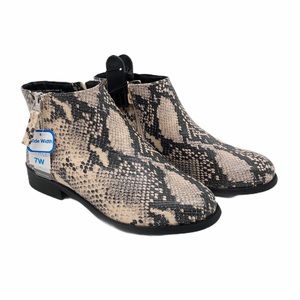 (SH-186) Time And Tru Snakeskin Zipper Boots 7W